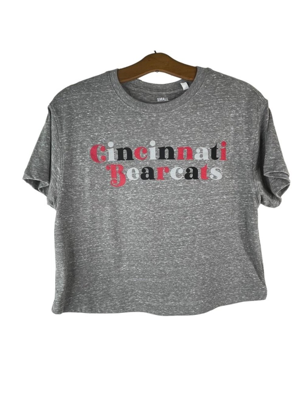 Cincinnati Bearcats Crop Top Small Pressbox Crewneck Short Sleeve Gray NEW